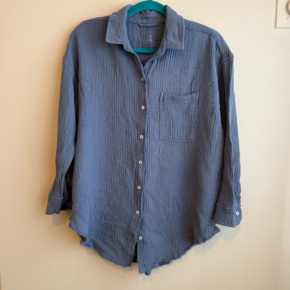 Aerie Gauzy Coverup Shirt - Picture 2 of 6